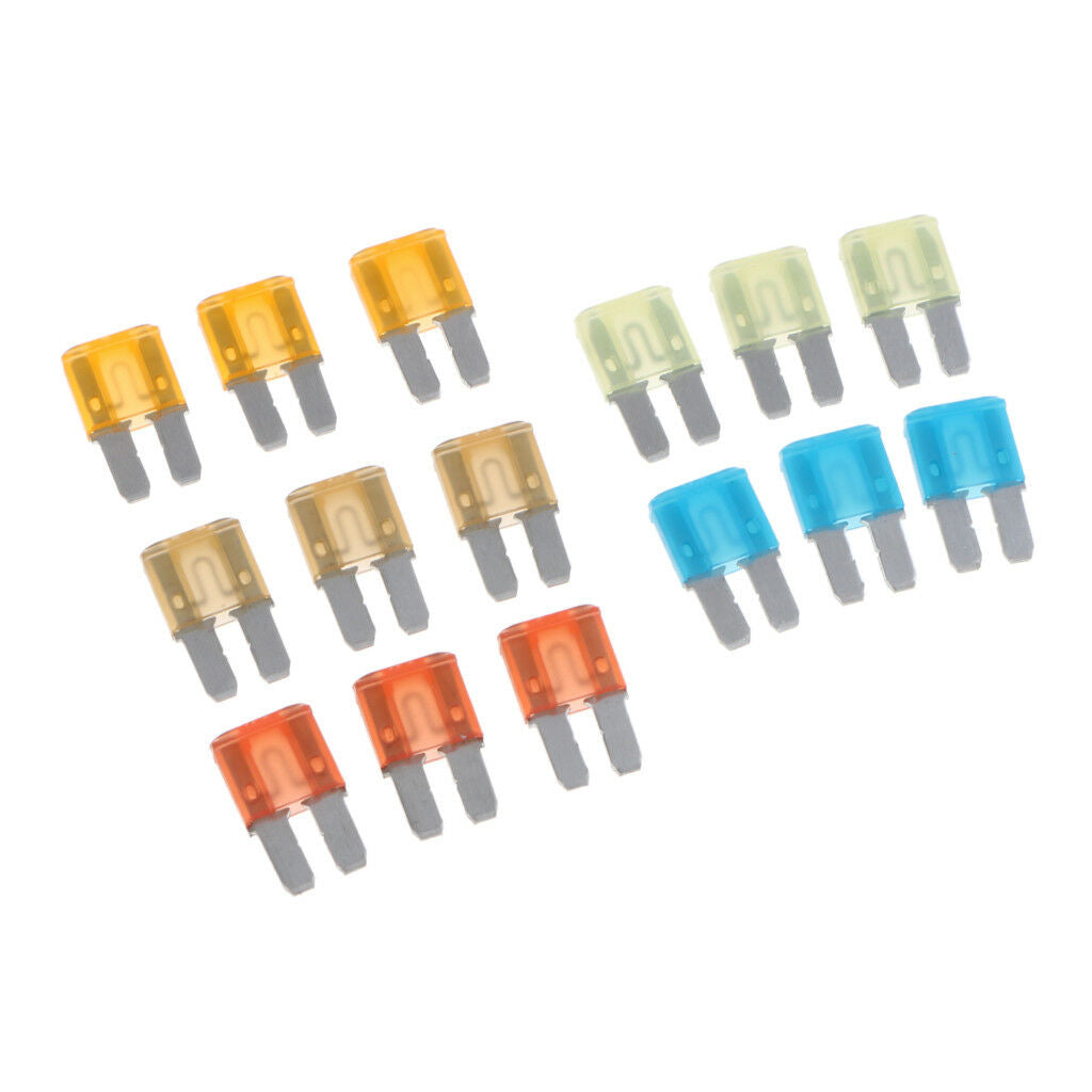 15 Pieces Auto Car Vehicles Audio 5A 7.5A 10A 15A 20A Micro 2 ATR Blade Fuse