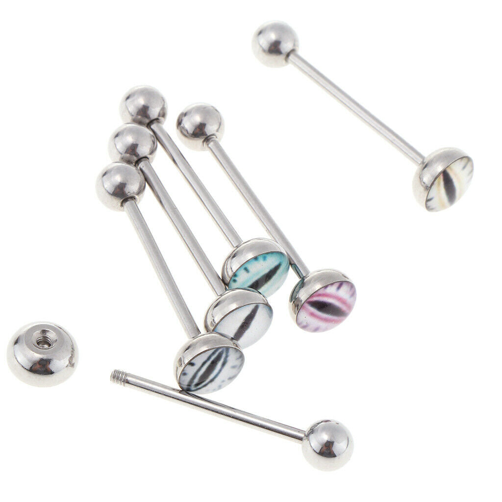 6 pieces Evil Eye Stainless Steel Navel Piercing Lip Tongue Navel Piercing 14g
