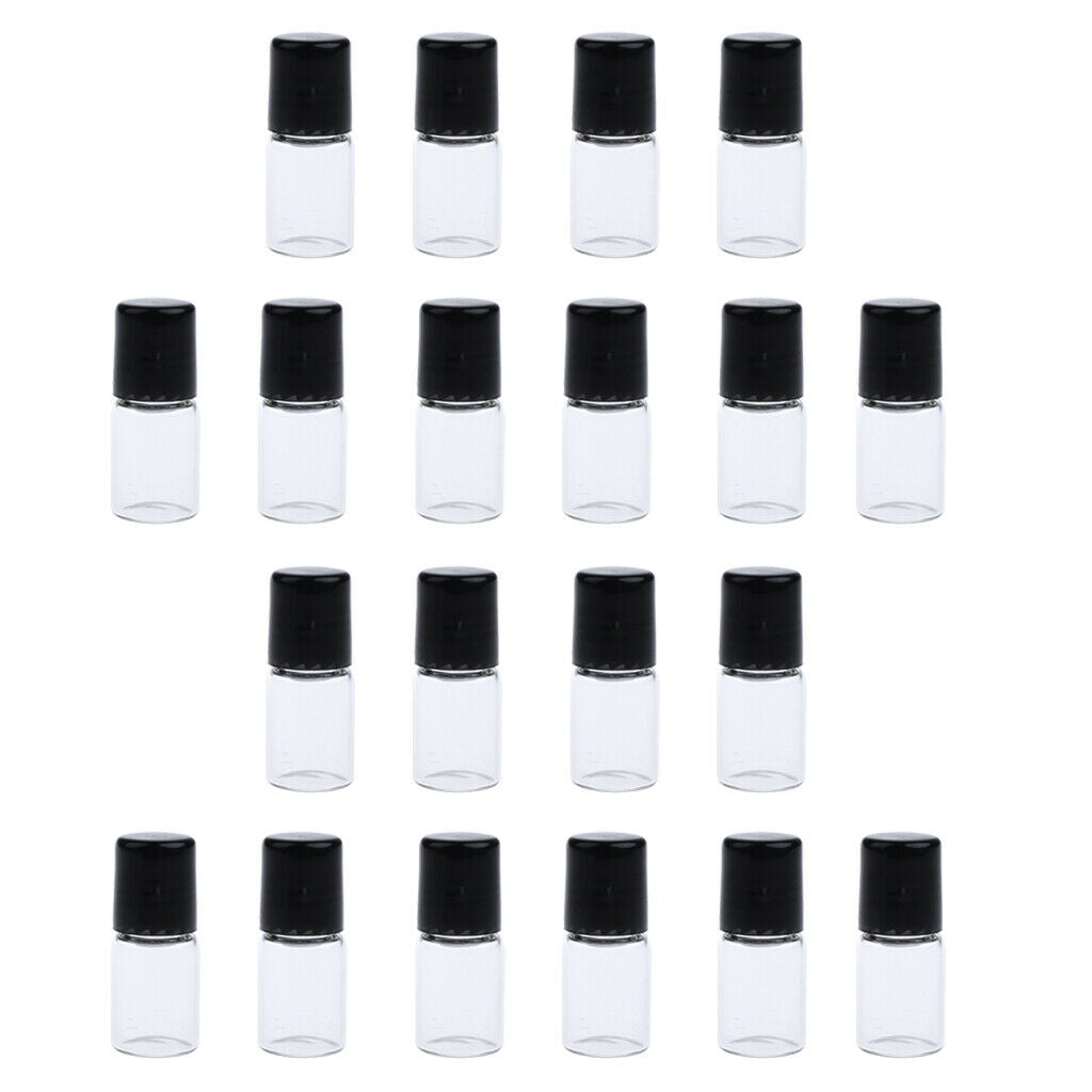 40 Pieces Empty Glass Roll On Bottles for Essential Oil Perfume 2ML/1ml