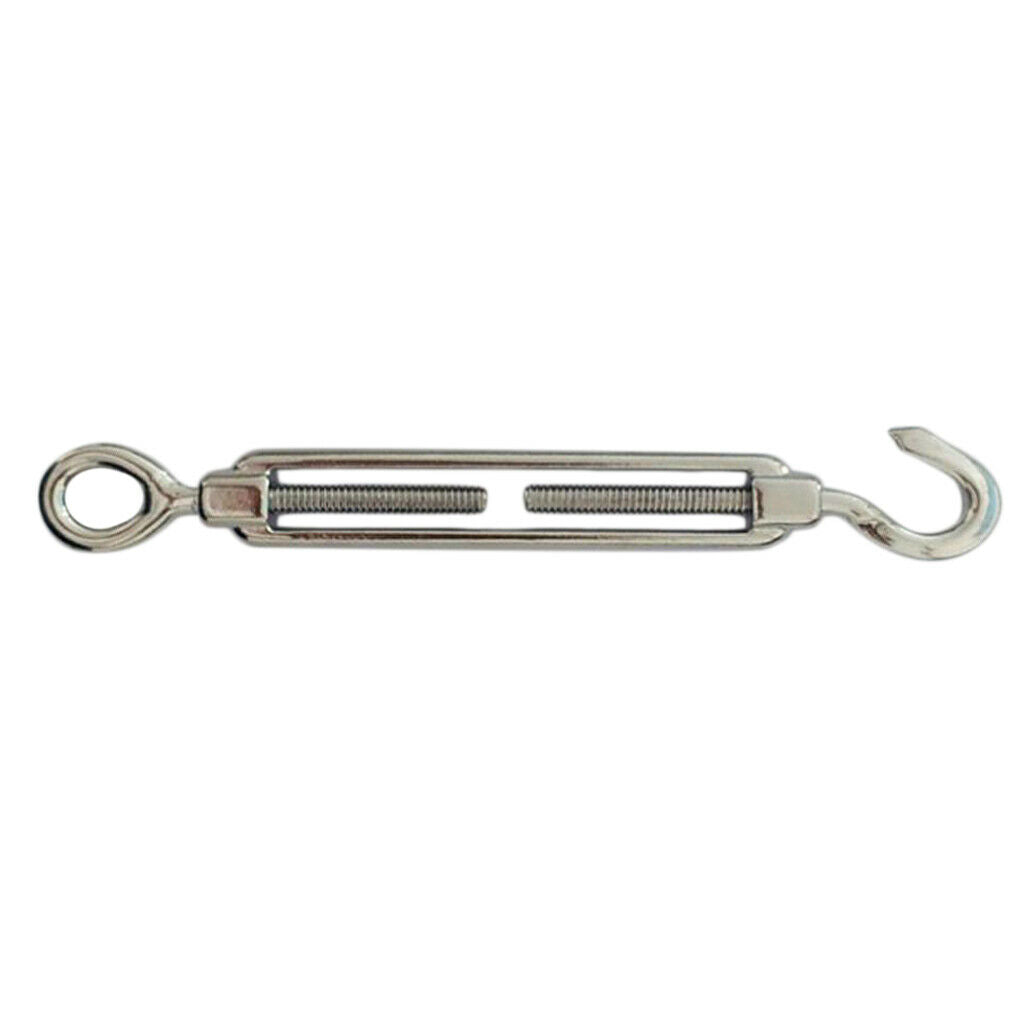 Stainless Steel Turnbuckle Wire Rope Tensioner Hook Eye Rigging Screw 4mm