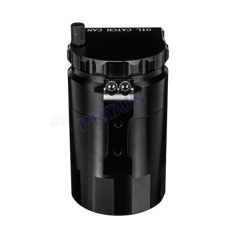 Oil Catch Can Reservoir Tank Kit Engine Black Polish Baffled Universal Aluminum