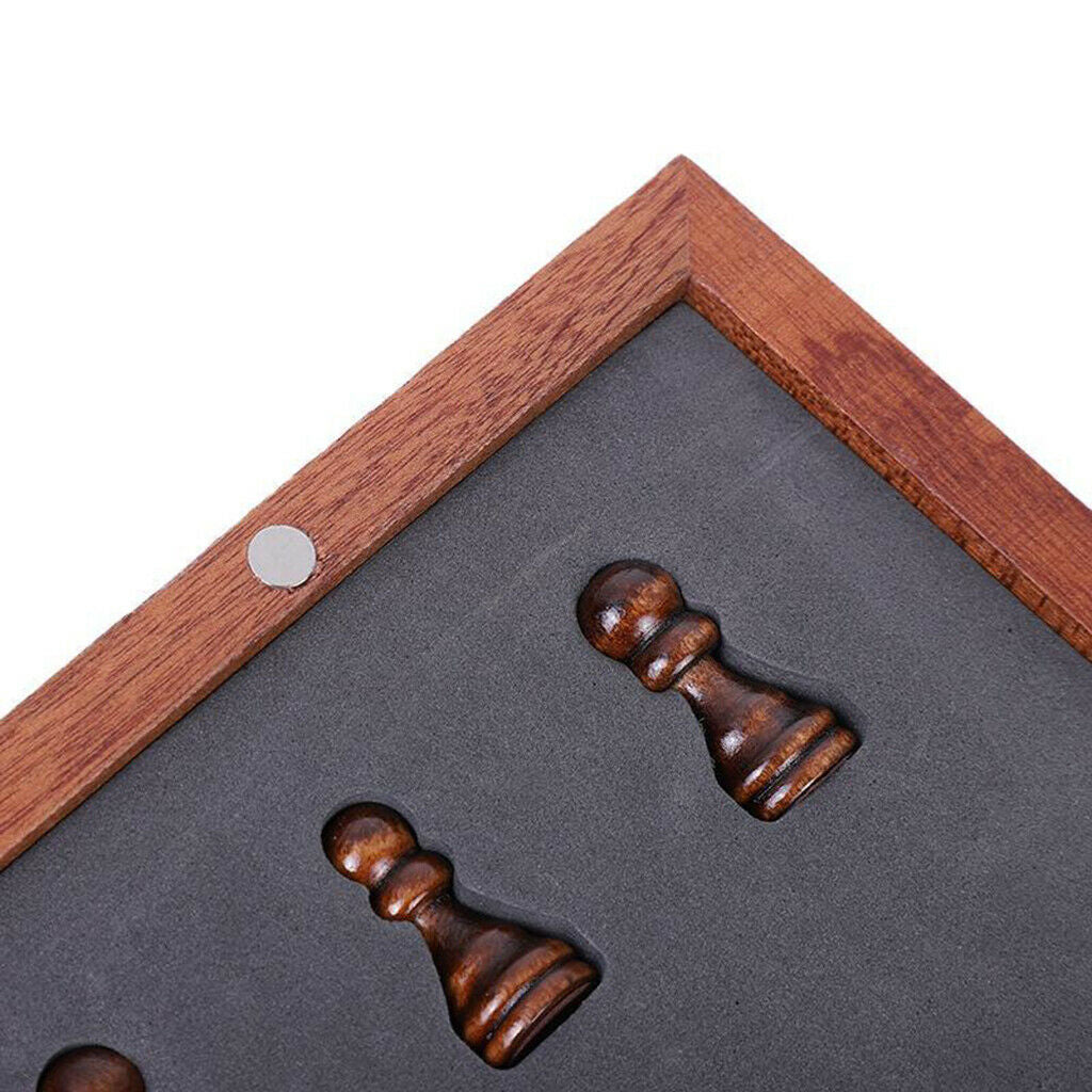 Magnetic Wooden Chess Game Board Set with Pieces and Chessmen Storage Slots