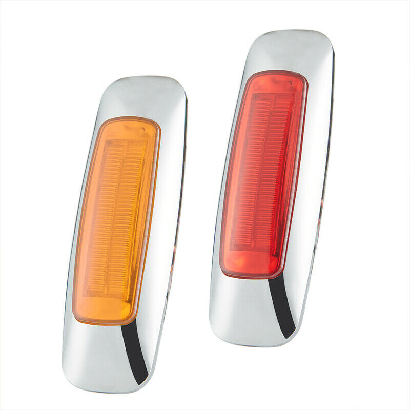 2x Truck Trailer Side 8LED Signal Lamp Extension Indicator Brake Light Red Amber