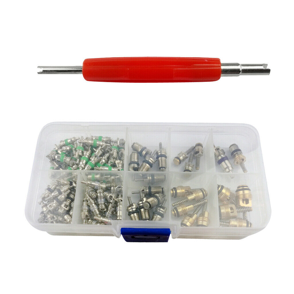 135pcs Truck R12 R134 Air Conditioning A/C Valve Core&Remover Assortment Kit