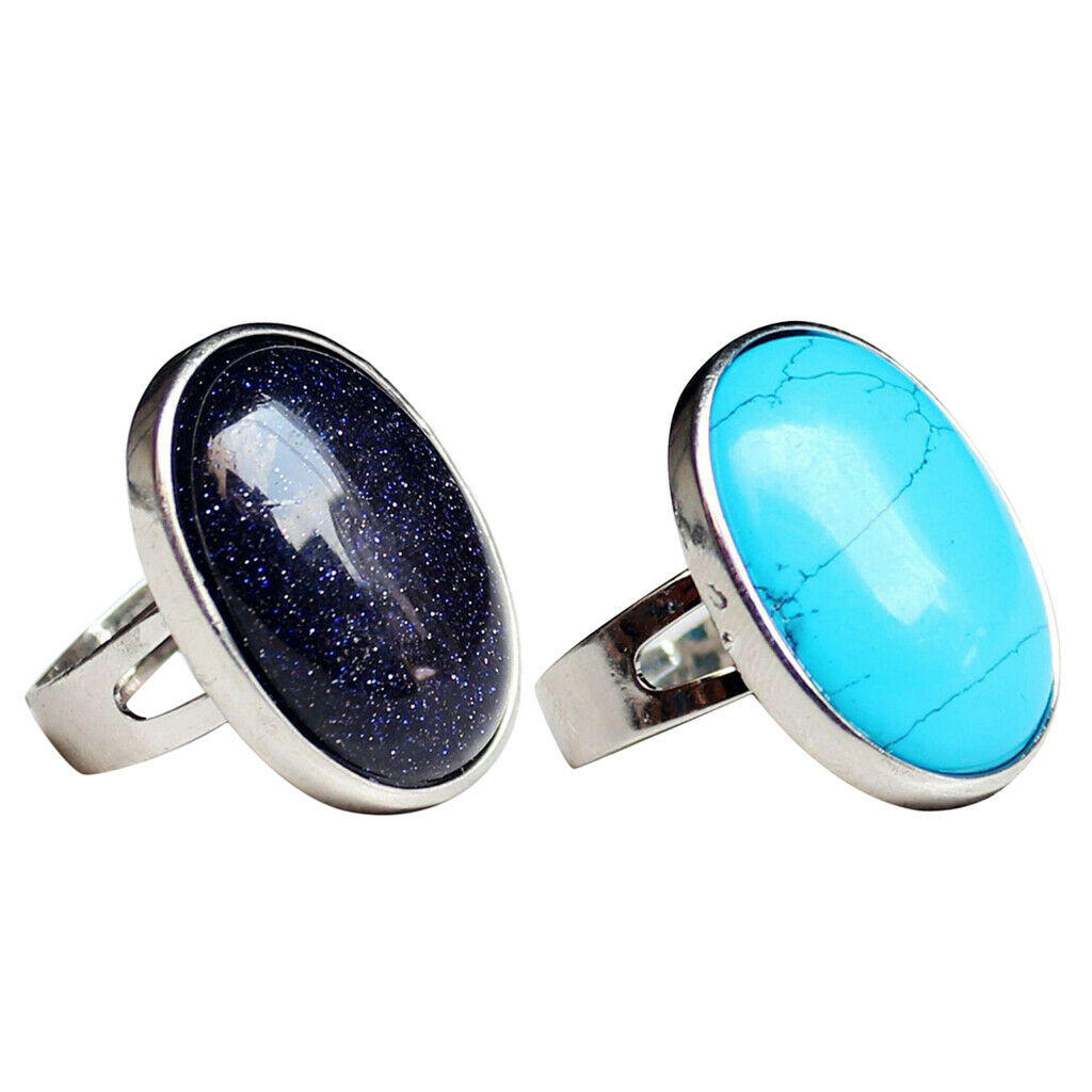 2 Pieces Womens Ladies Exquisite Opal Band Wedding Engagement Ring Jewlery Gift