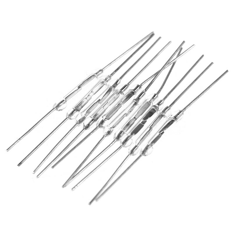 10Pcs 14mm Glass Magnetic Induction Reed Switch MagSwitch Normally Ope.drBKU Lt