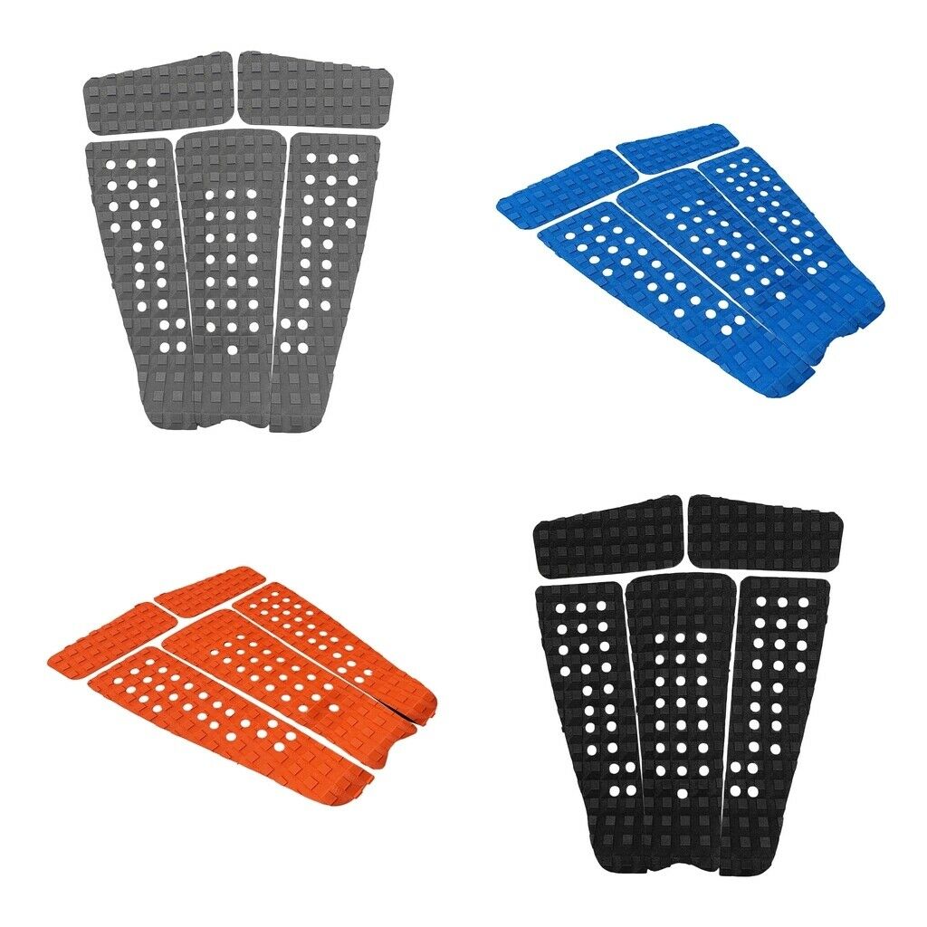 5 Pieces Square Grooved EVA Surfboard   Traction Deck Grip Tail Pad Gray