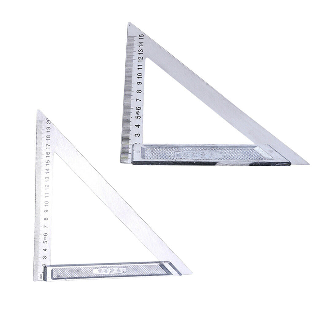 150mm&200mm Stainless Steel Triangle Metal Measuring Ruler, DIY Drawing/Cutting