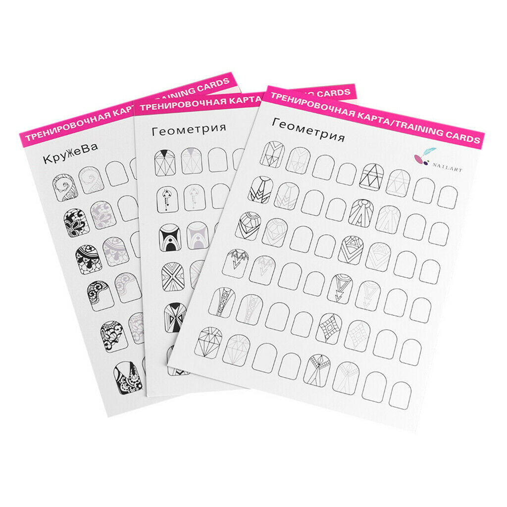 12pcs /PACK Nail Art Practice Template Guide Paper Book Set for Beginner