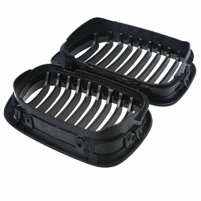 2x Front Kidney Grill Grille Gloss Black For BMW 3-Series E46 M3 Coupe 2000-2007