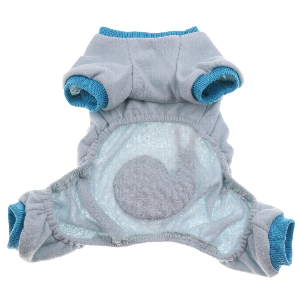 Pet Soft Cotton Dog Shirts Outwear Puppy Coat Clothes Apparel Blue L