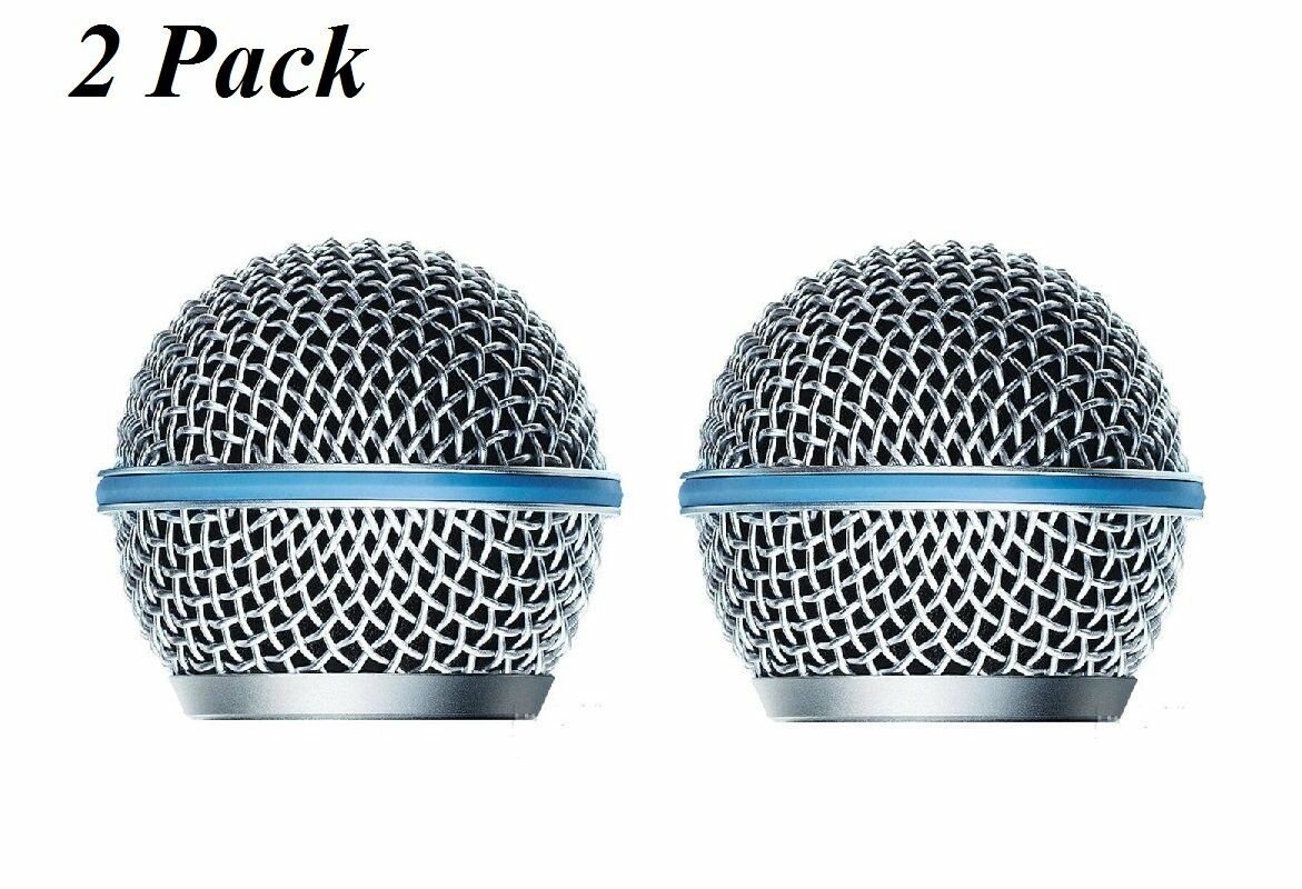 Microphone Grill Replacement Covers Ball Head Ne for shure Beta58 grille 2 Pack