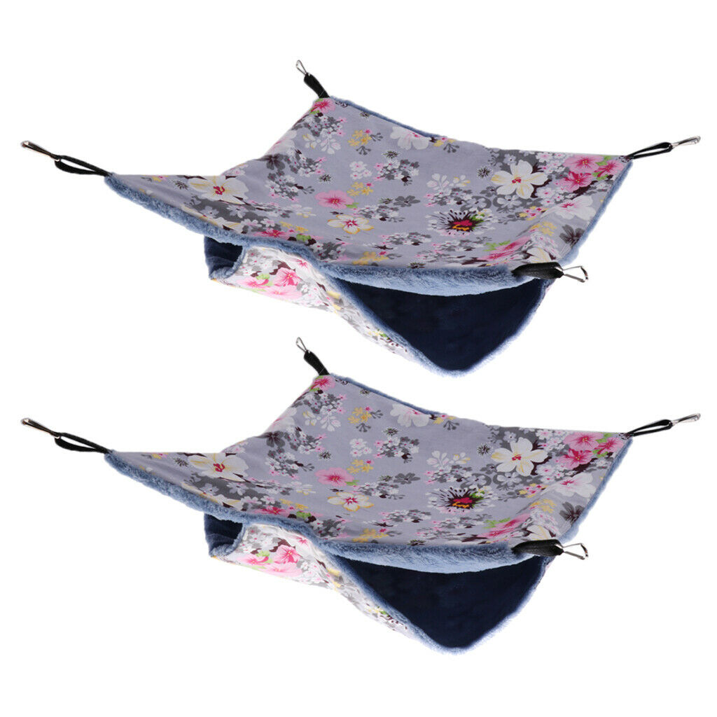 2 x Pet Hanging Bed Hammock Made of Cotton - Small Animal Sleep Hanging Cage Bed