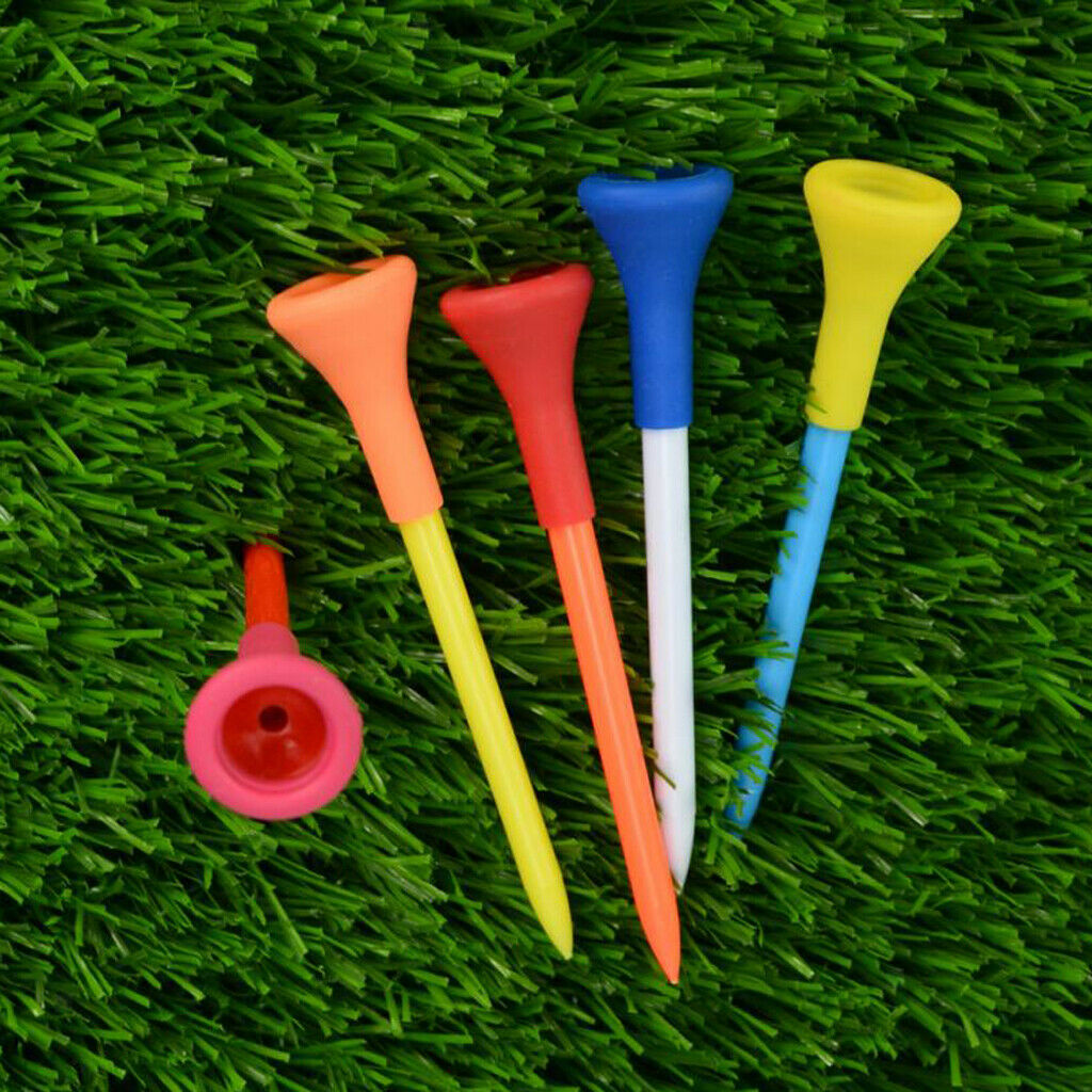 5 Pieces/Set Soft Rubber Cushion Top Golf Tees Accessories Random Colors - Long