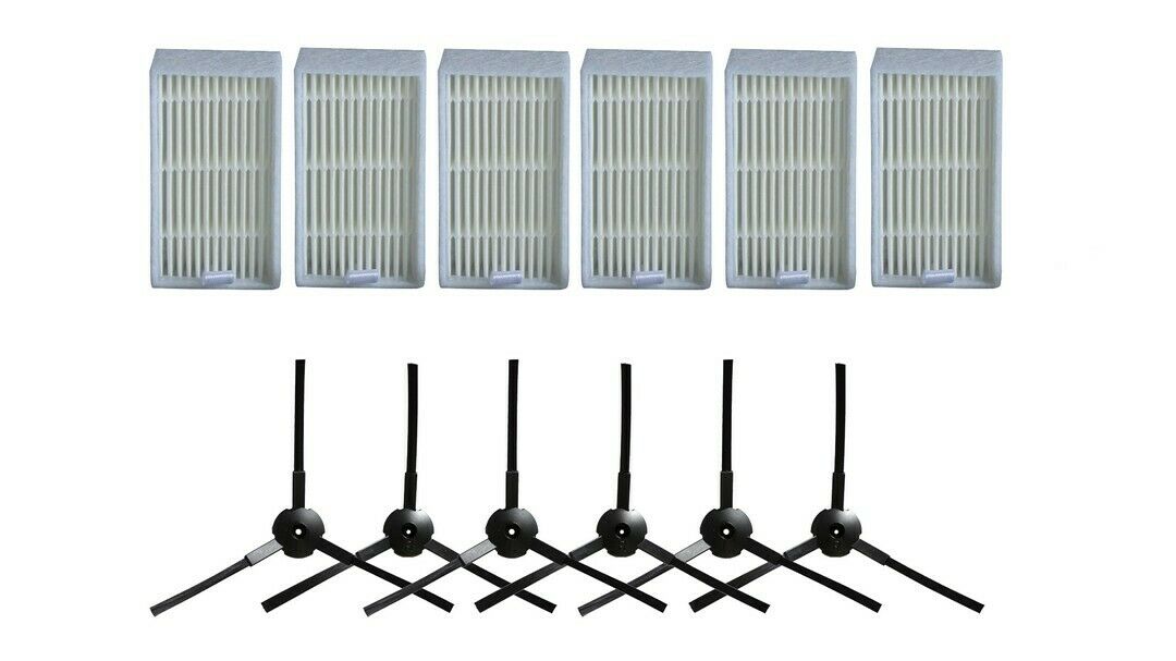 12Pcs HEPA Filter & Side Brushes For ILIFE V3 V5 X5 V5S Vacuum Cleaner Parts
