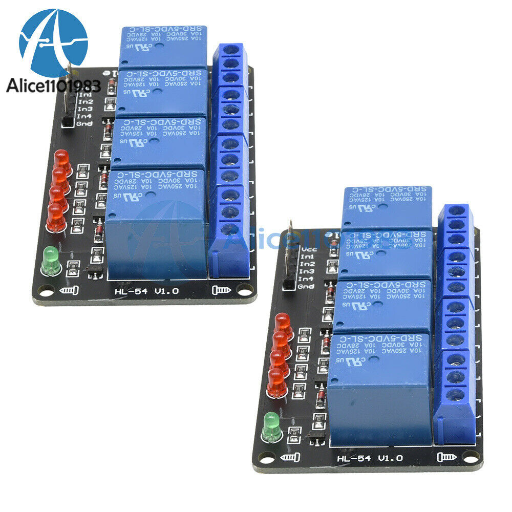 2PCS 5V Four 4 Channel Relay Shield Module For PIC AVR DSP ARM MSP430  Arduino