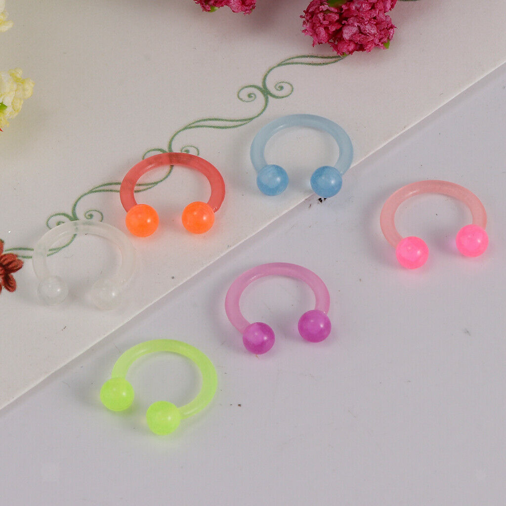 20pcs 14G Horseshoe Septum Lip Eyebrow Rings Helix Tragus Circular Jewelry