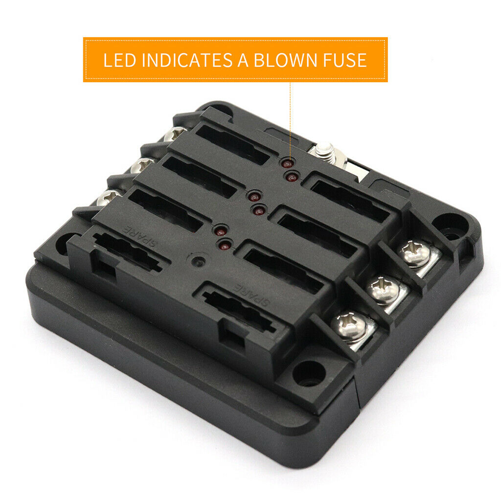 6P Circuit Fuse Block Box Automotive Car Boat Indicator Electrical Parts