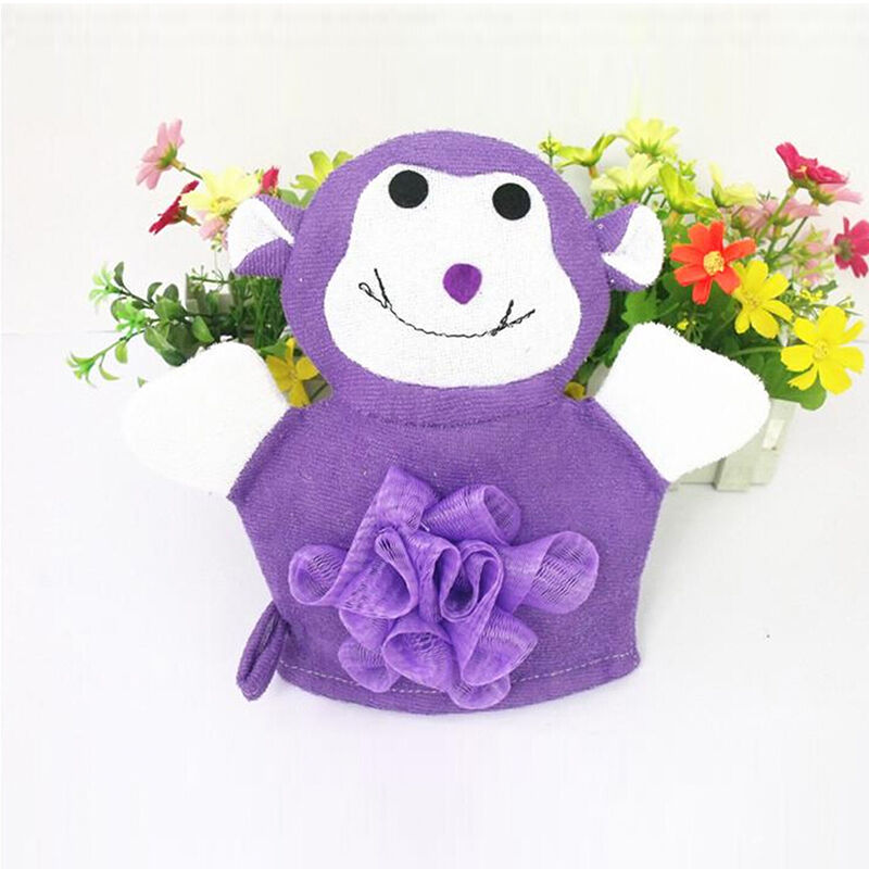 Baby Cartoon Animal Design Bath sponge Kids Shower Mitt Cute Glove   .l8