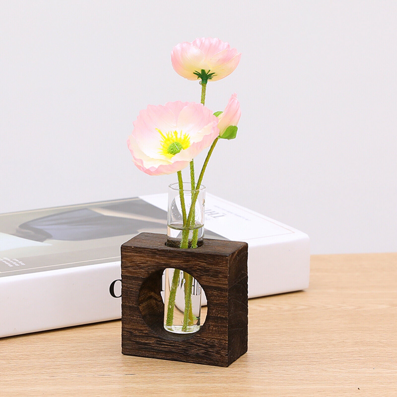 3pcs Tabletop Test Tube Glass Vase Hydroponic Plants Planter Flowerpot