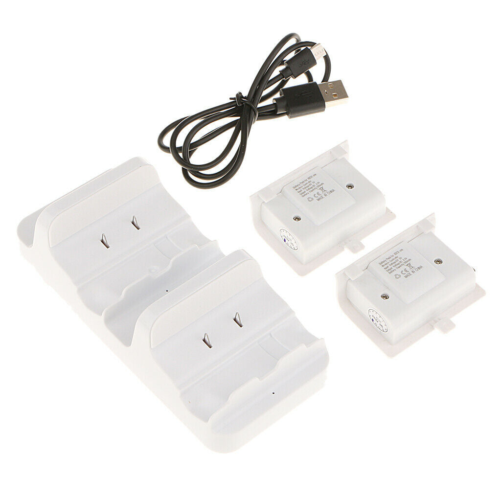 2x Dual Charging Station Dock Stand Base Batteries For Xbox One S Controller