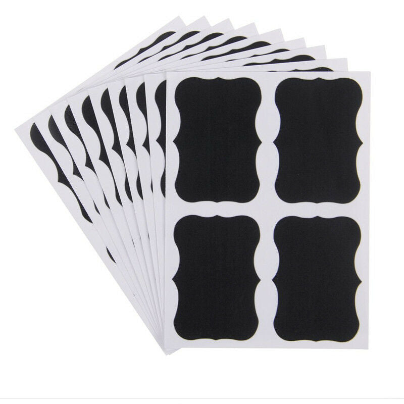 36PCS Labels DIY Kitchen Jar Blackboard Chalkboard Black Stickers Decals Craft