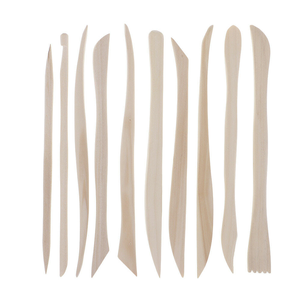 10pcs Wooden Clay Polymer Pottery Ceramics Sculpting Tool Art Craft Supplies