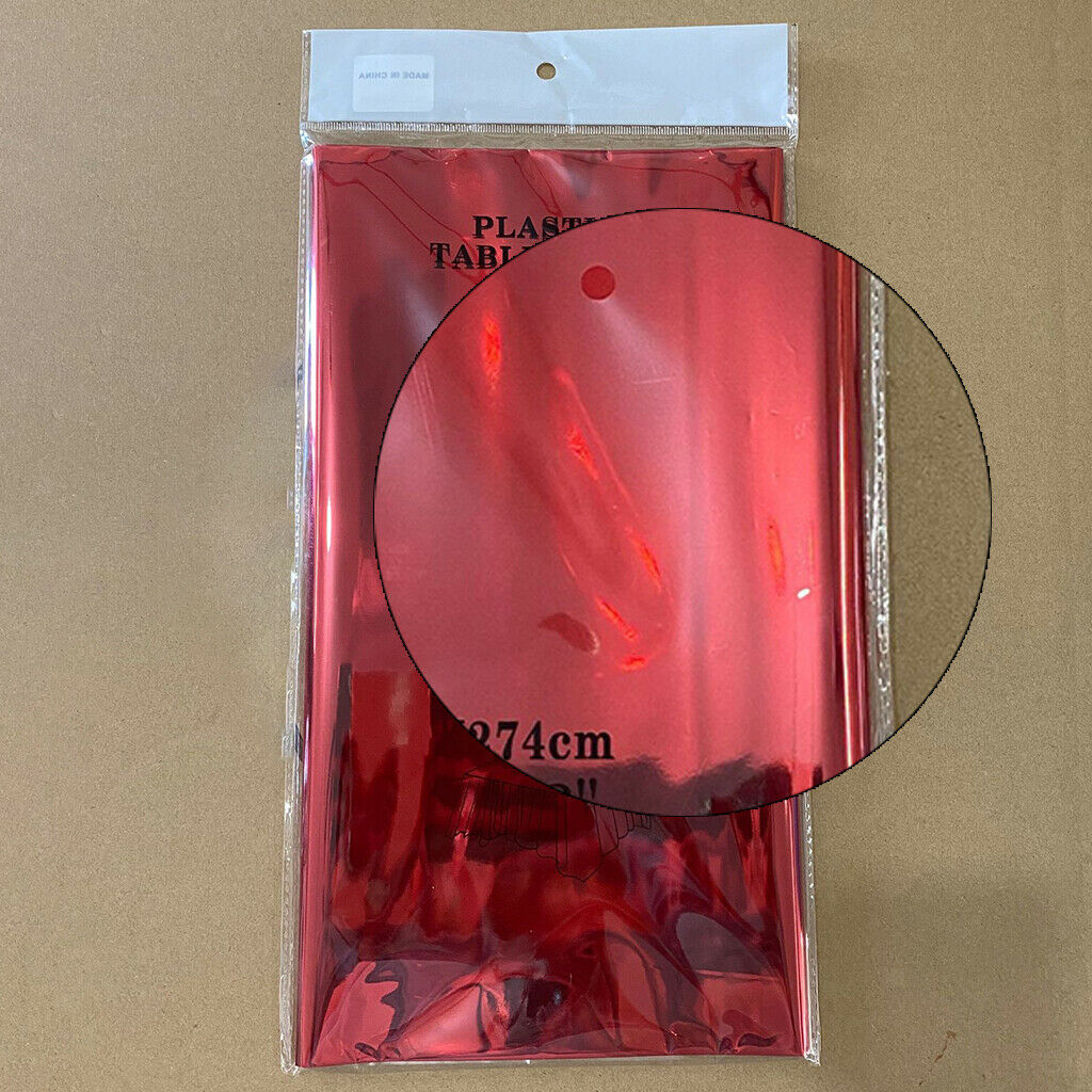 Disposable Foil Plastic Tablecover Party Tablecloth Rectangle 137x274cm Red