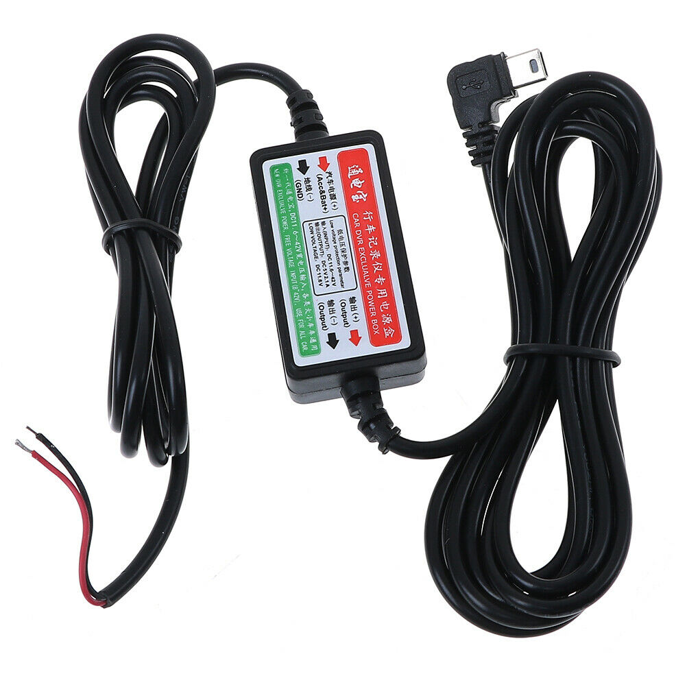 Car dash camera cam hard wire kit mini USB for car camcorder DVR 12V/24V to 5 IA