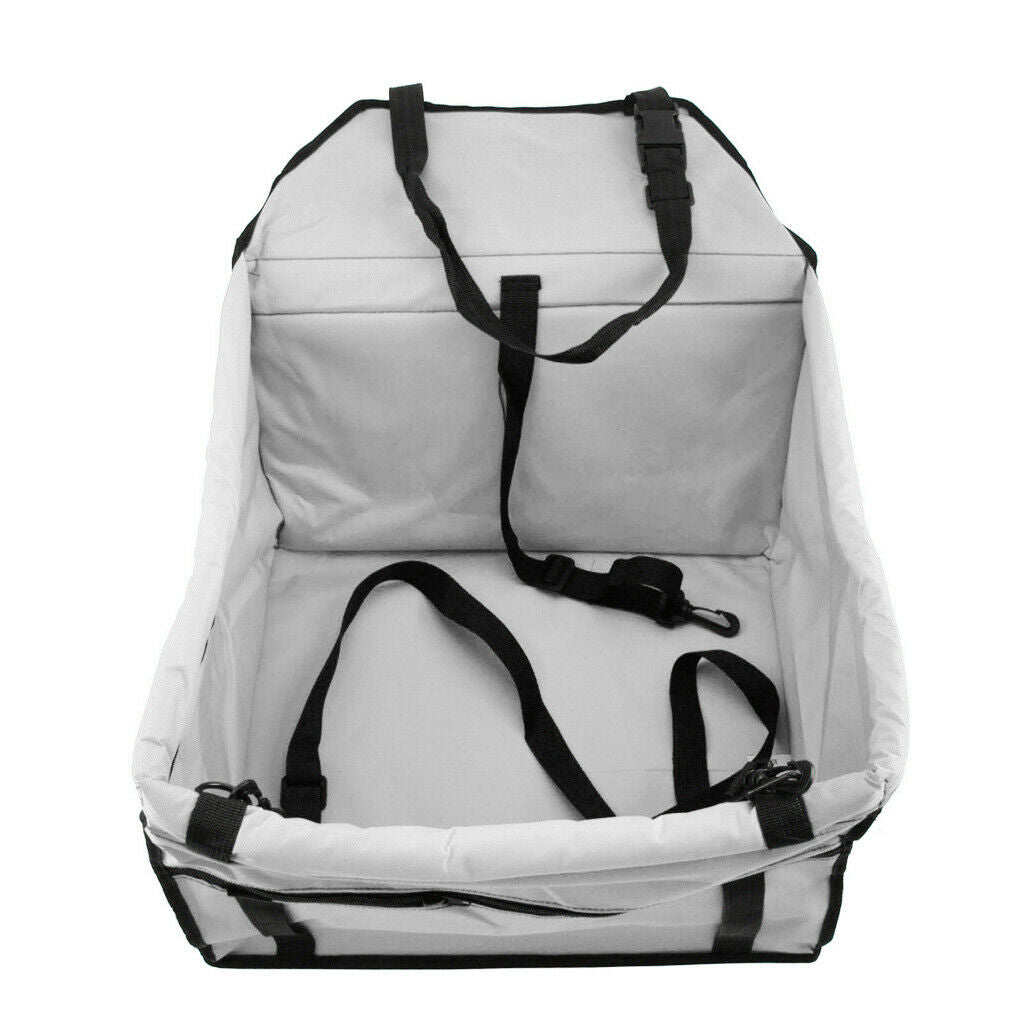 Folding Pet Dog Travel Booster Bag Car Seat Carrier Safety Belt Cover Grey