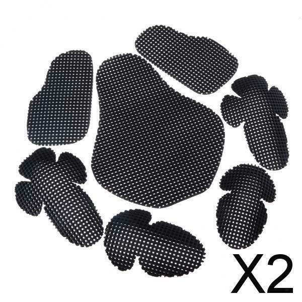 2X 7Pcs Motorcycle Elbow Shoulder Protection Pads Body Protectors Racing Armour