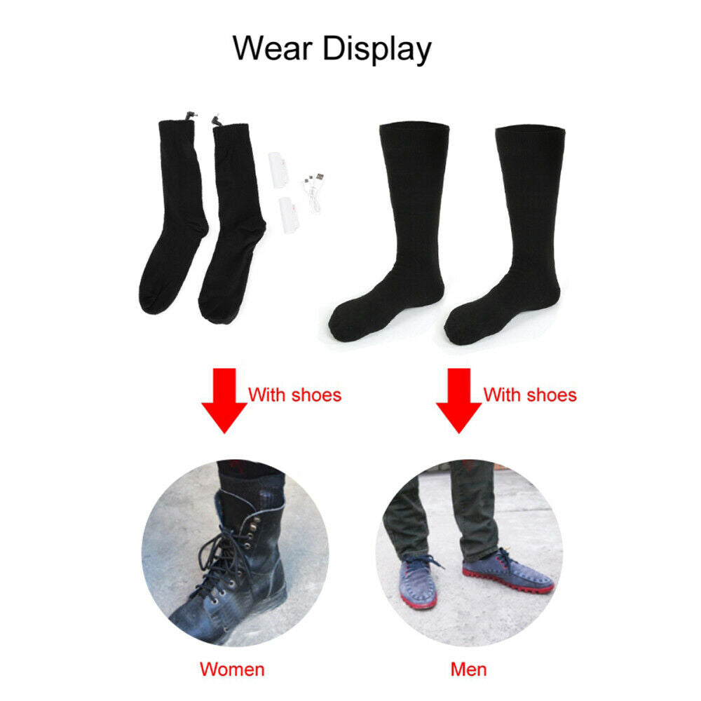 Elastic Heating Socks Rechargeable Battery Electric Heating Warm Sock Outdoor