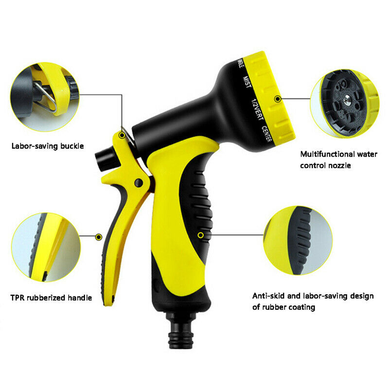 Garden Watering Spray Gun Head 10mode Water Sprayer Pressure CarWash Hose No DF