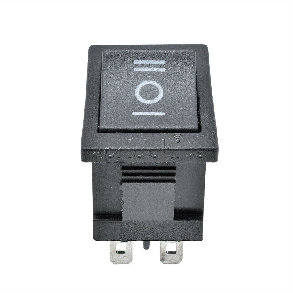 2PCS AC ON-OFF-ON Switch 6-Pin DPDT 3-Position Snap Boat Rocker 6A/250V 10A/125V