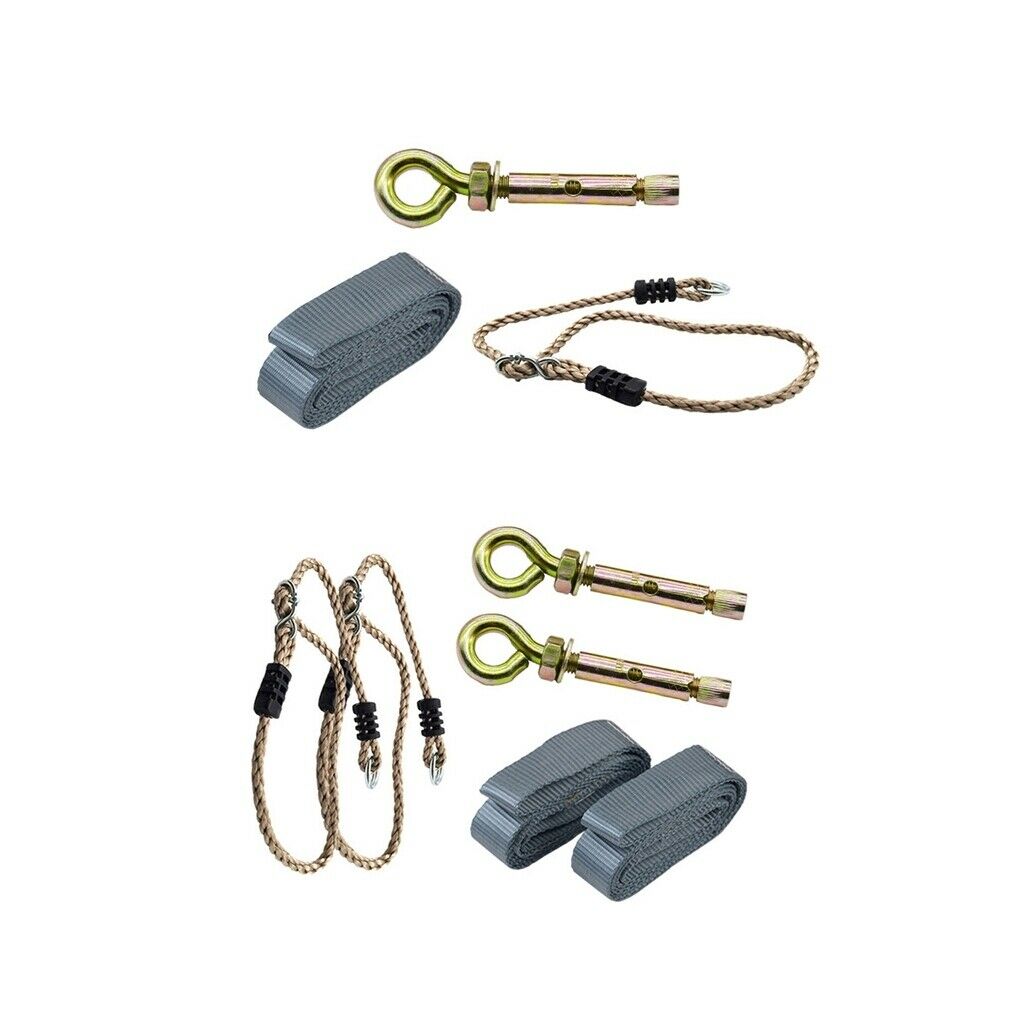Playground Swing 50cm Strap Metal Hook 1M Rope DIY Accessories 100KG 6PCS