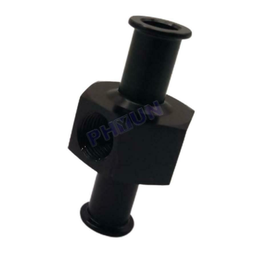 3/8" Hose 1/8" Npt Fuel Nitrous Pressure Gauge Adapter Black Aluminum Universal