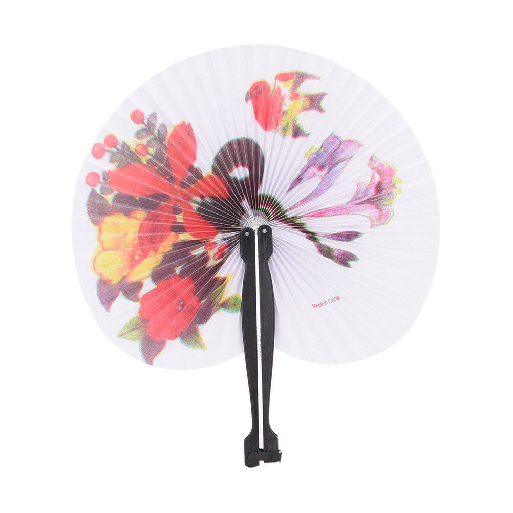 New Paper Hand Fan Plastic Handles Folding Wedding Party Favor Decoration .l8
