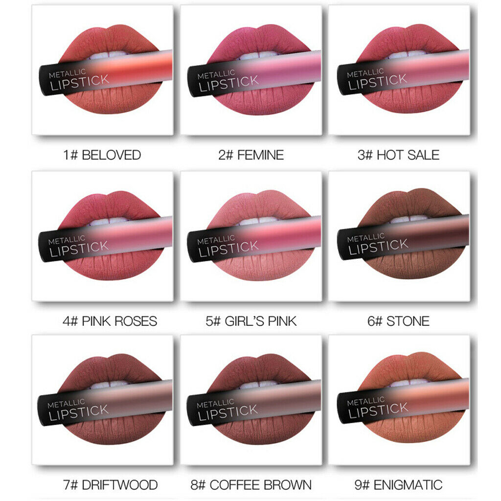 6 Color Beauty Liquid Lipstick Matte Shimmer Lip Gloss Waterproof Makeup 13-18