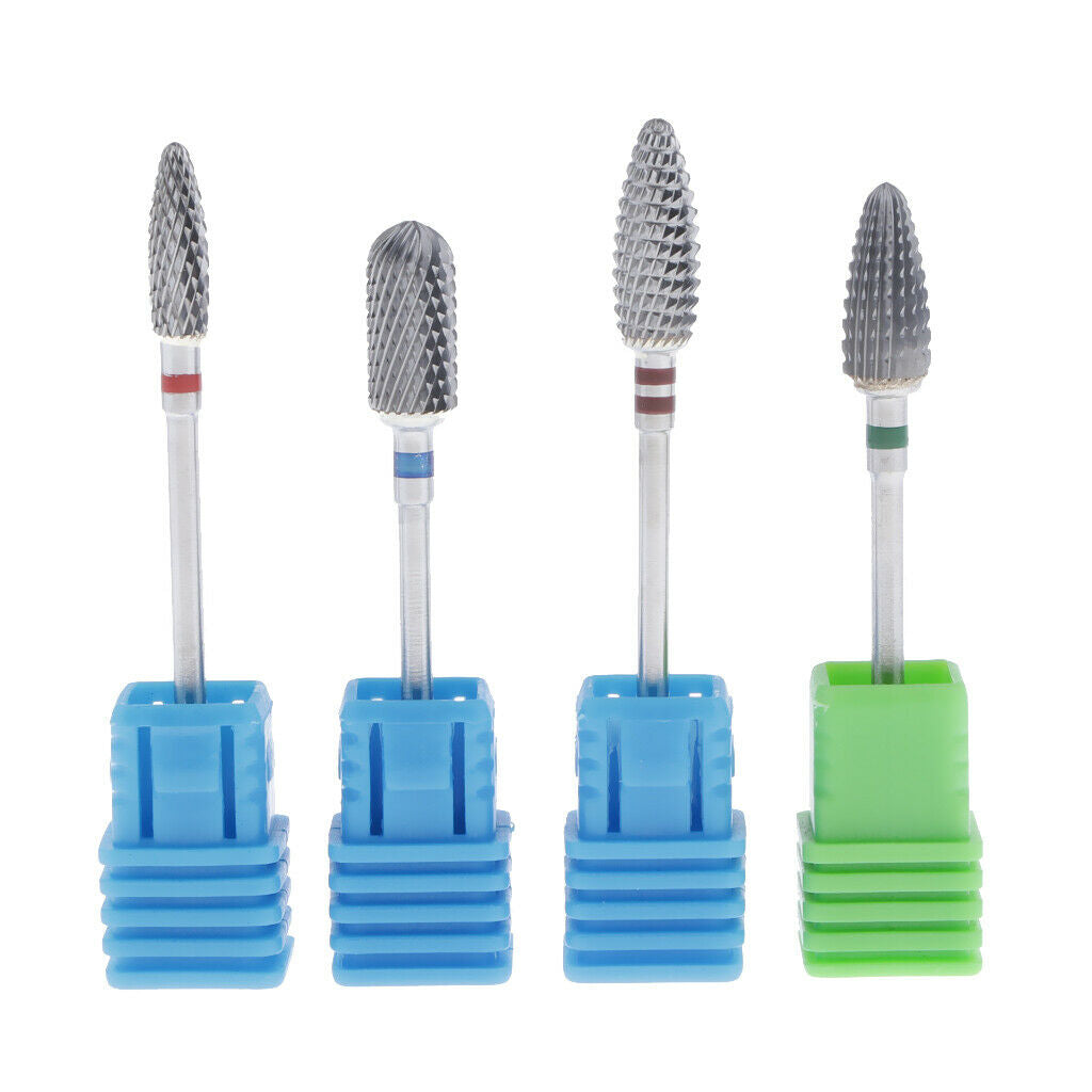 Professional Nail Drill Bits Set for Acrylic Nails - 4pcs - Different Coarse