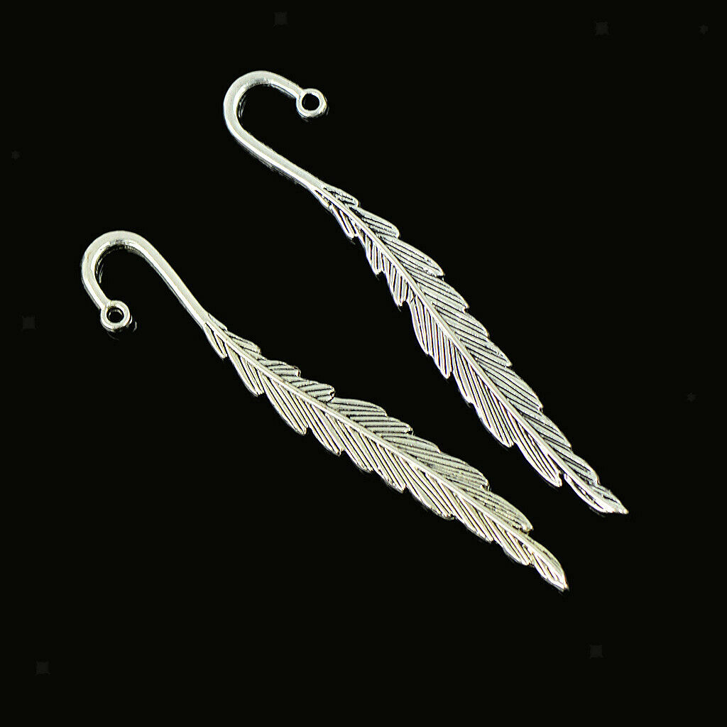 10 Gorgeous Feather Metal Clip Bookmark Book Marks Magazine Stationery Gifts
