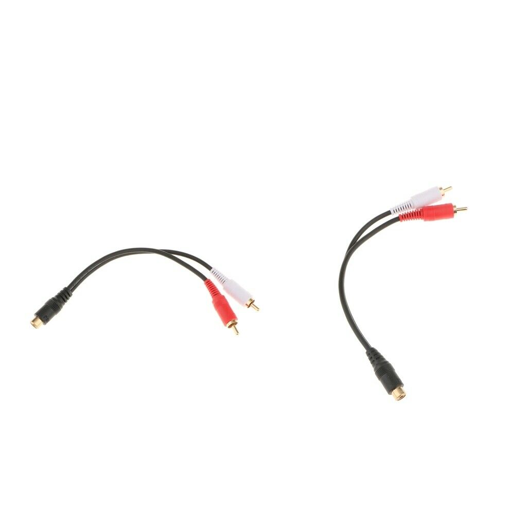 2x RCA Female Jack to 2x RCA Male Audio Cable Adapter Splitter Wire 0.2m