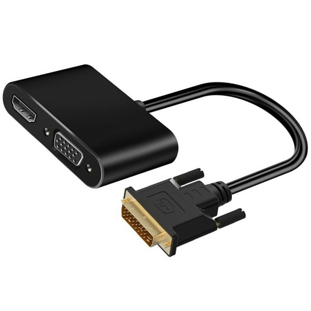 DVI to HDMI VGA Converter Adapter Video Splitter + Micro USB Audio Cable