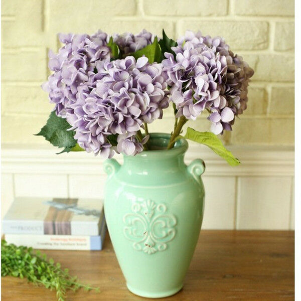 Artificial Silk Hydrangea Flower Bridal Home Garden Party Decor Craft Purple