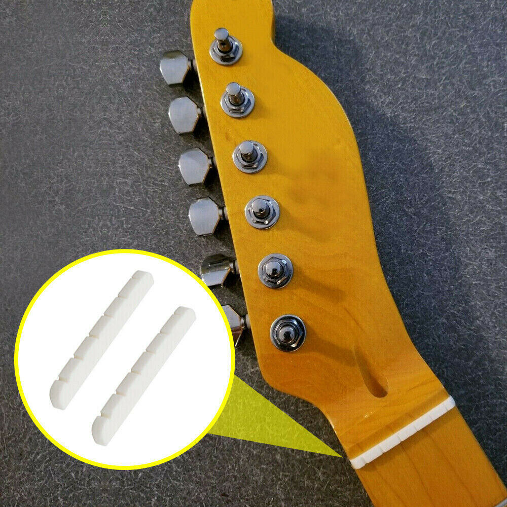 2x Durable Compact Bone Nut 42mm for Electric Guitar Strat Stratocaster Tele