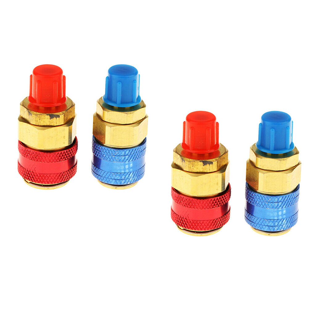 2 Pairs Automotive Air Conditioning R134a   Quick Connector Coupler