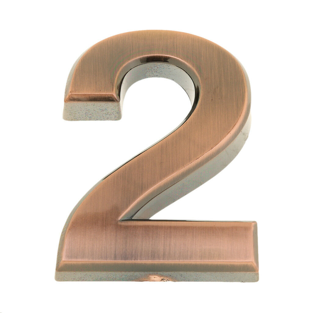 2pcs Copper Plastic House Hotel Door Number Self Adhesive Building Sign 2,5