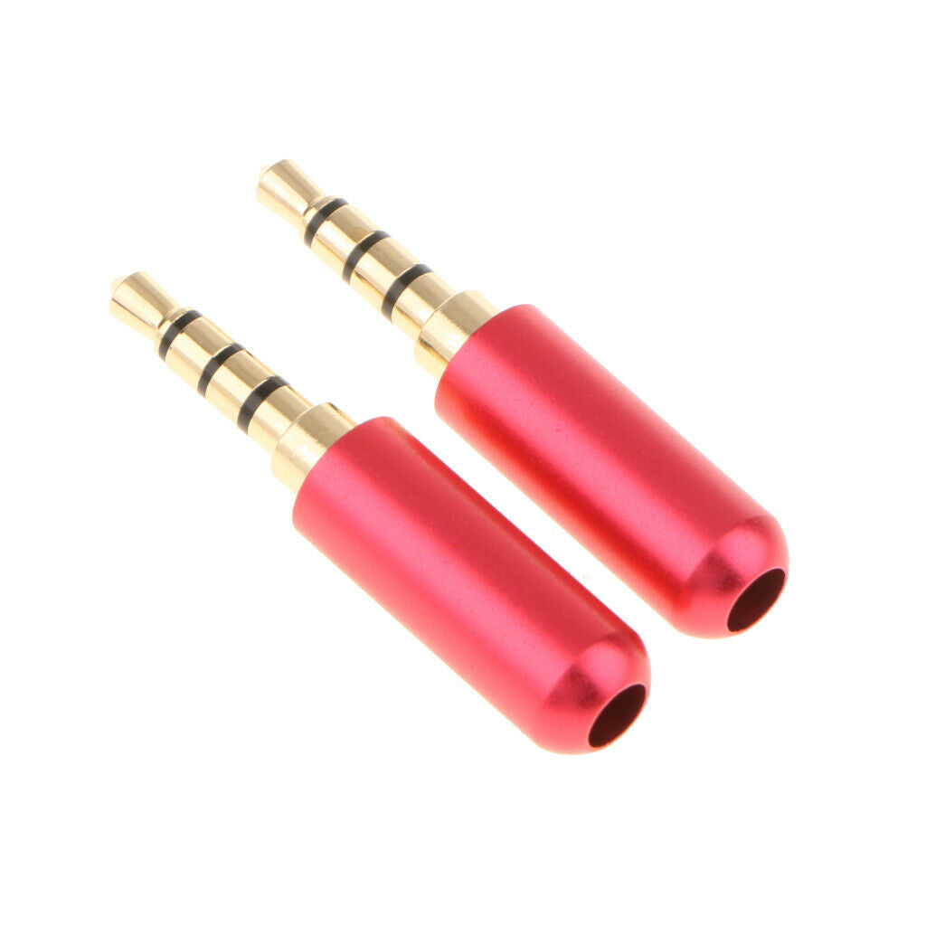 2 Piece 3.5mm Jack MaleTo RCA Adapter Audio Earphone Jack Connector Red