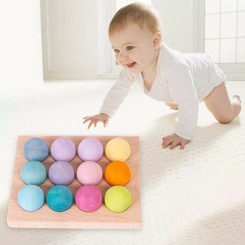 Kids Wooden Ball Toys Numbers Counting Color Intelligence Development Gift