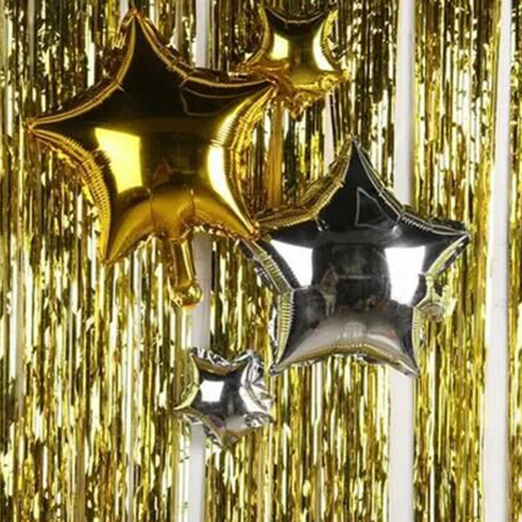 Tinsel Fringe Curtain Sequins Fabric Table Happy Balloons Wedding Party Decor