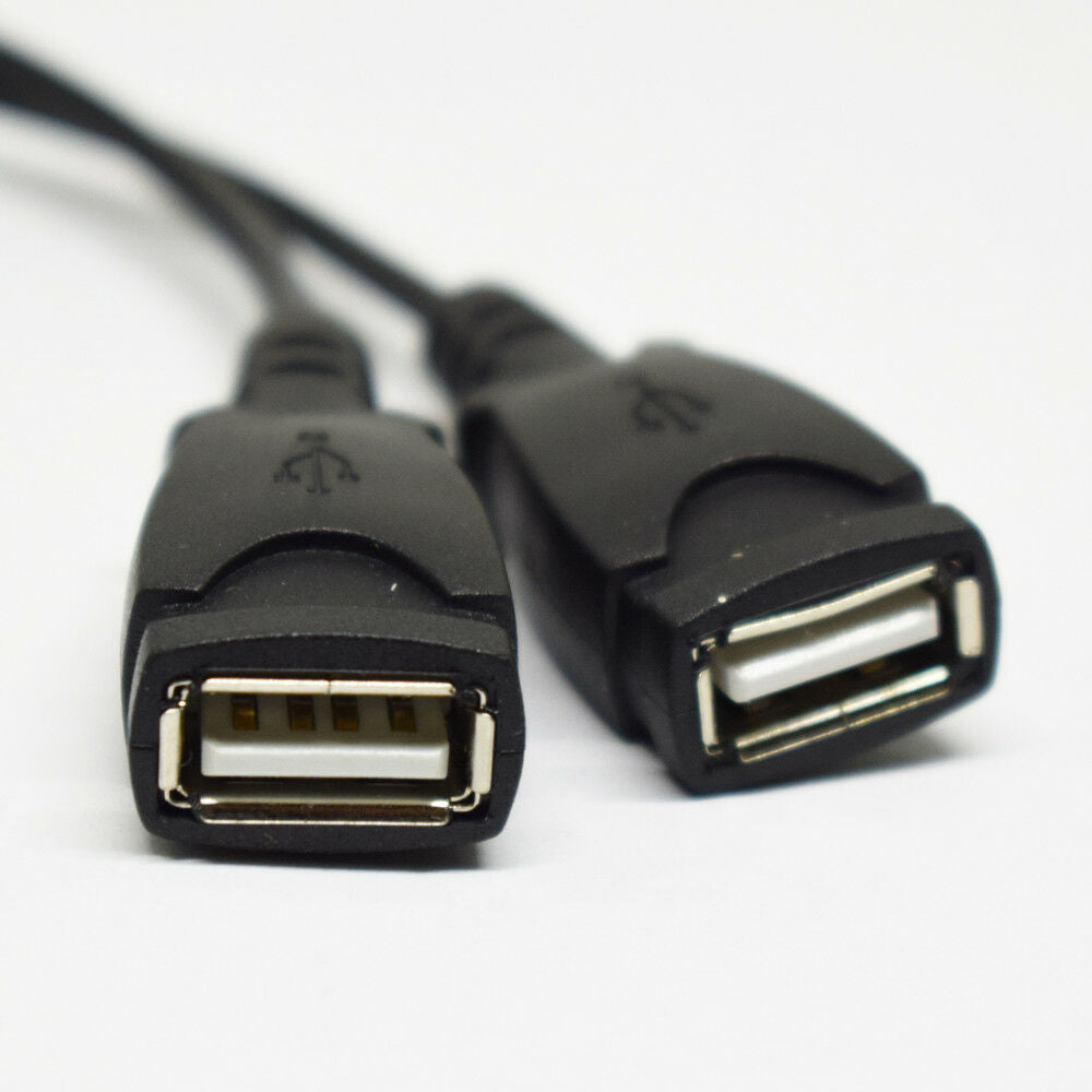 10pcs 26cm DC 5.5x2.1mm Female to Dual USB Female Splitter Power Adapter Cable